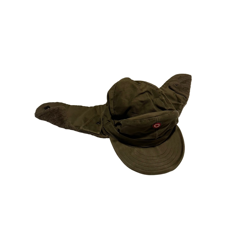 Vintage 1980 Austrian Military Winter Field Cap Olive Drab Ear Flaps Hat‎ Kids